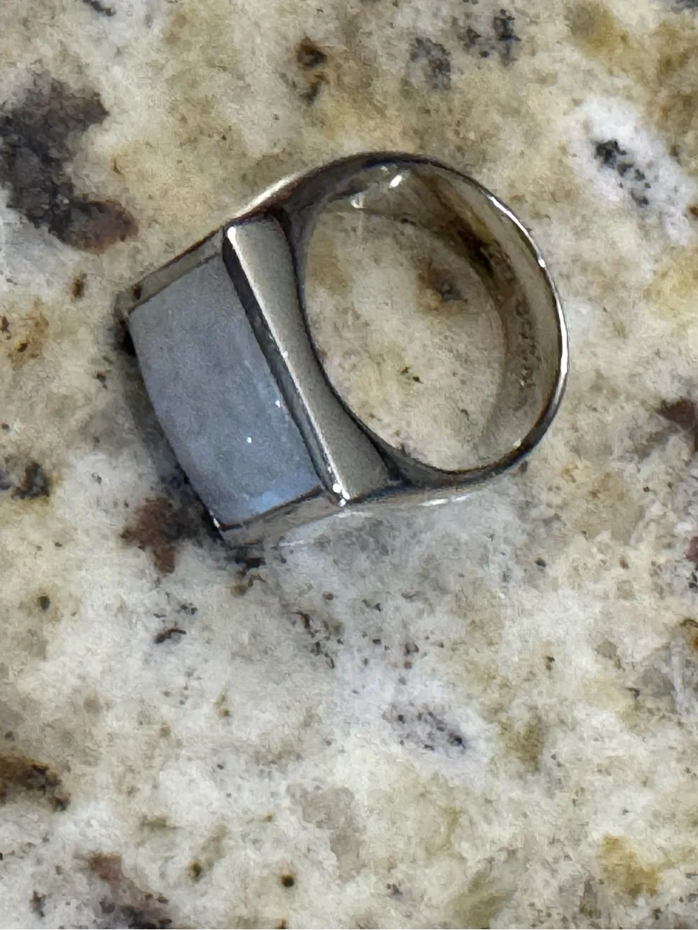 Lia Sophia Silver-Tone ring with white stone